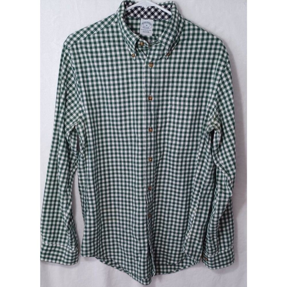 Brooks Brothers The Original Polo Shirt Button Long Sleeve 100% Cotton Men's Med